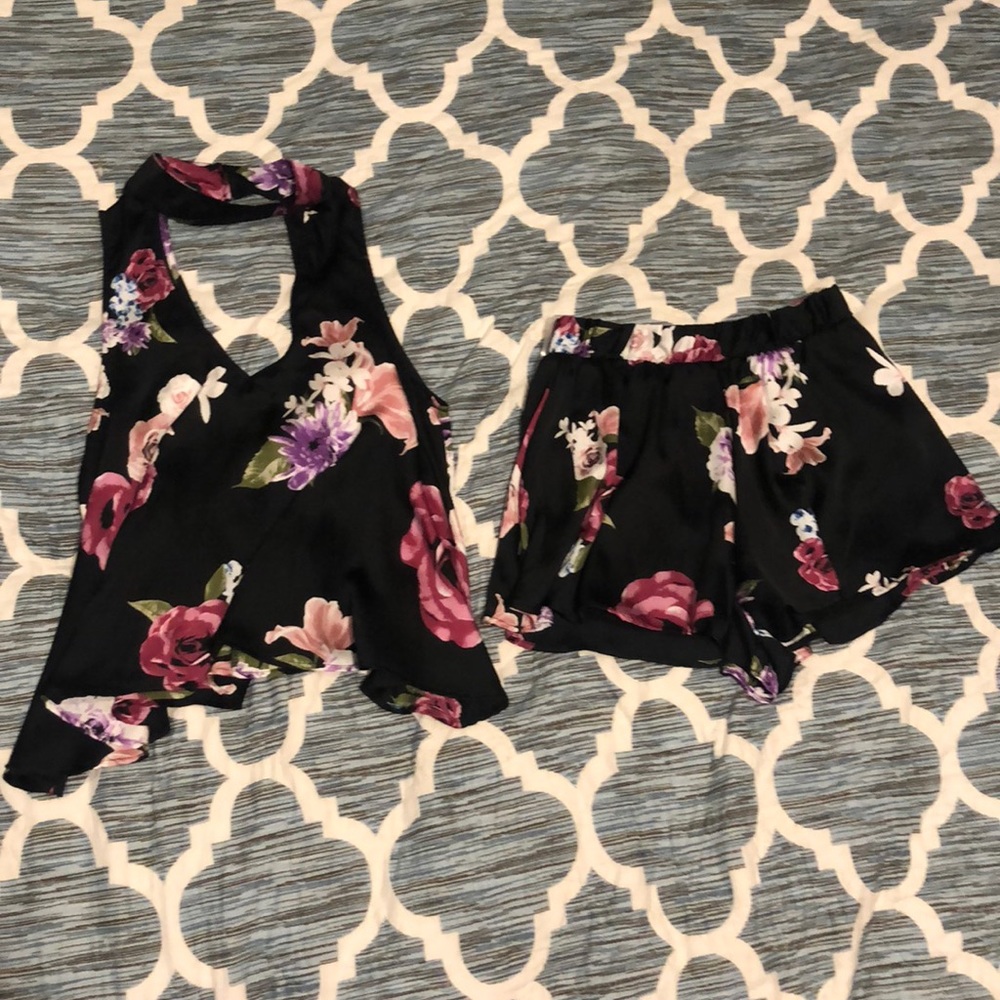 Super cute two piece silky outfit